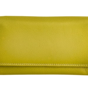 Cartera grande para mujer, cartera rectangular de piel con cremallera y monedero (904)