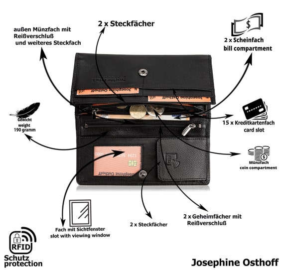 Geldbörse New York 907 Echt Leder Mit Rfid-schutz 