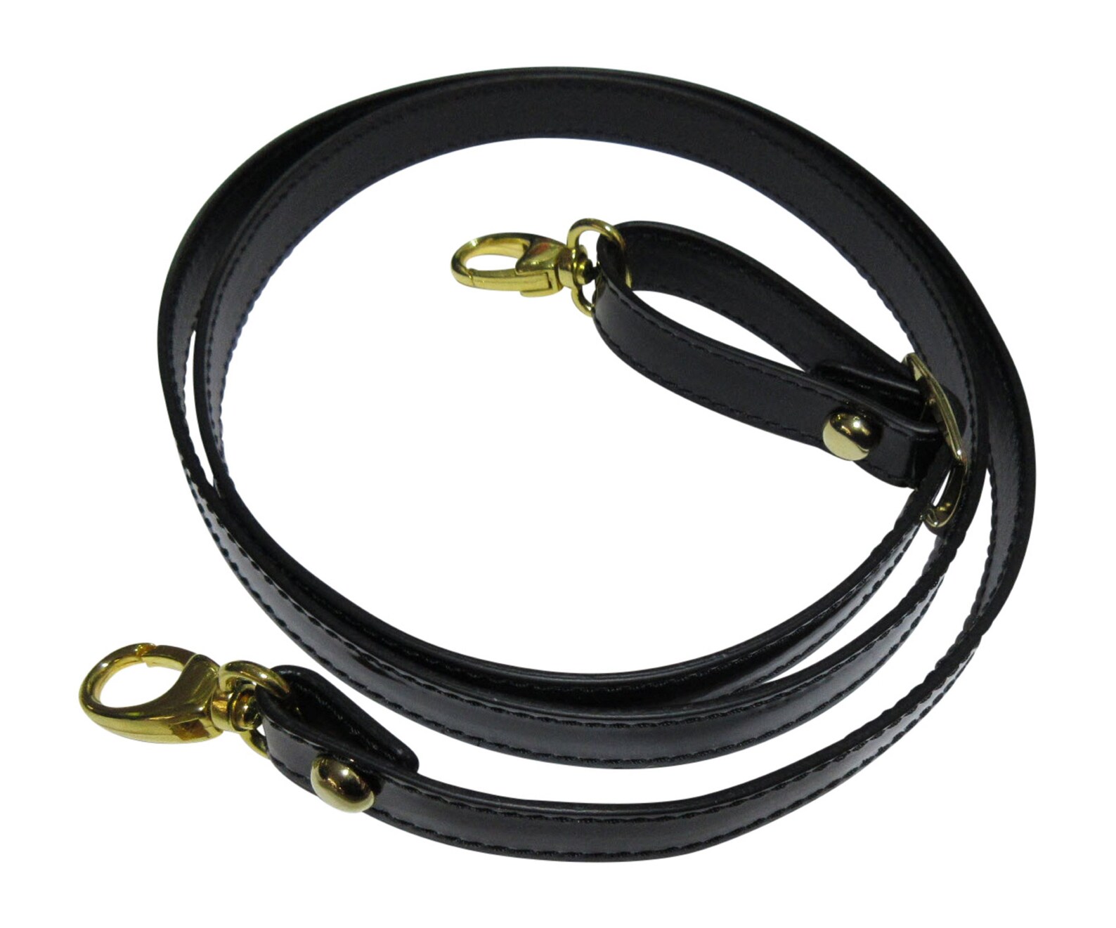 1.5 cm patent leather shoulder strap LACKblack/ GOLD Etsy