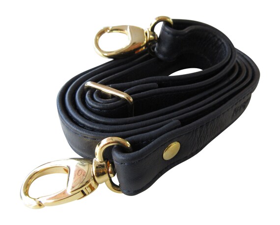Schwarz//GOLD 2 cm LEDER Schulterriemen Riemen Trageriemen Griff Schultergurt