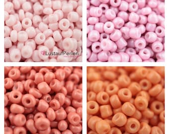 15gr. (80EUR/Kg) Glasperlen Rocaille 3 mm Perlen rosa-orange Farbauswahl, Glasperlen, bunte perlen, Armbandperlen