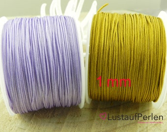 5 m (0,24EUR/m) Makramee Band 1 mm dunkelgold oder lavendel Farbauswahl, Makramee Garn Schmuckband Kordel Schnur