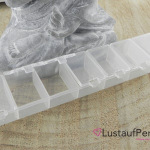 1x sorting box 7 compartments 15.8 x 3.4 cm, bead box