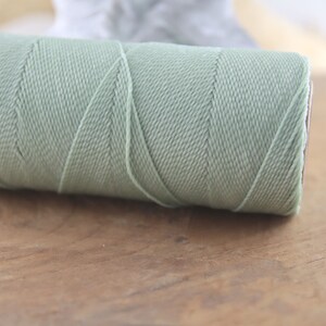 5 m 0,22 EUR/mètre fil de macramé ciré 1 mm Linhasita© sélection de couleurs fil de polyester ciré tons verts, cordon de macramé, ruban décoratif 397- lichen