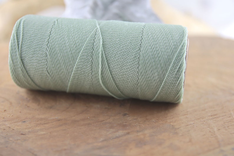 5 m 0.22 EUR/meter waxed macrame yarn 1 mm Linhasita© color selection polyester yarn waxed green tones, macrame cord, decorative ribbon 397- lichen