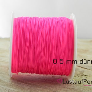 5m 0,22EUR/m Makramee Band 0,5 mm, Farbauswahl pink, rot, gold, Makramee garn, Makramee Kordel, Schmuckband neonpink