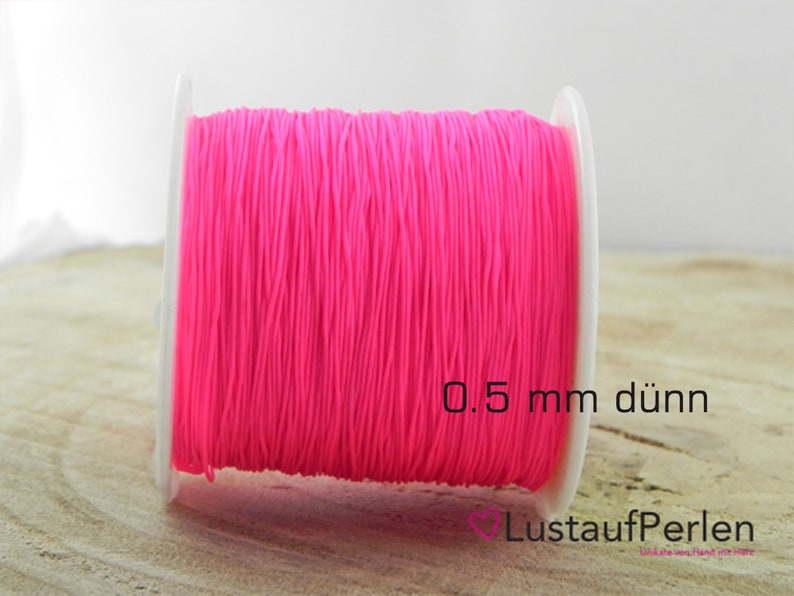 5m 0,22EUR/m Makramee Band 0,5 mm, Farbauswahl pink, rot, gold, Makramee garn, Makramee Kordel, Schmuckband neonpink