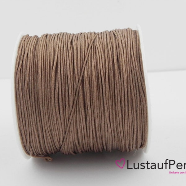 5 m (0.21 EUR/meter) macrame ribbon 0.8 mm lt brown, macrame yarn, decorative ribbon, cord brown