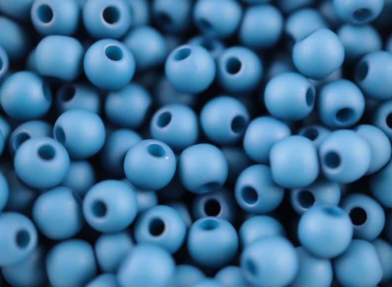 100x Acrylperlen matt 4 mm Farbauswahl blau, weiß, curry, Armband Perlen, kleine Perlen für Schmuck indigo
