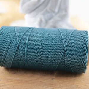 5 m 0.22 EUR/meter waxed macrame yarn 1 mm Linhasita© color selection polyester yarn waxed green tones, macrame cord, decorative ribbon 228- teal