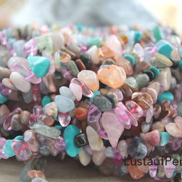 Gemstone beads summer mix sliver strand multicolored 3~5x7~13x2~4 mm, gemstone nuggets strand