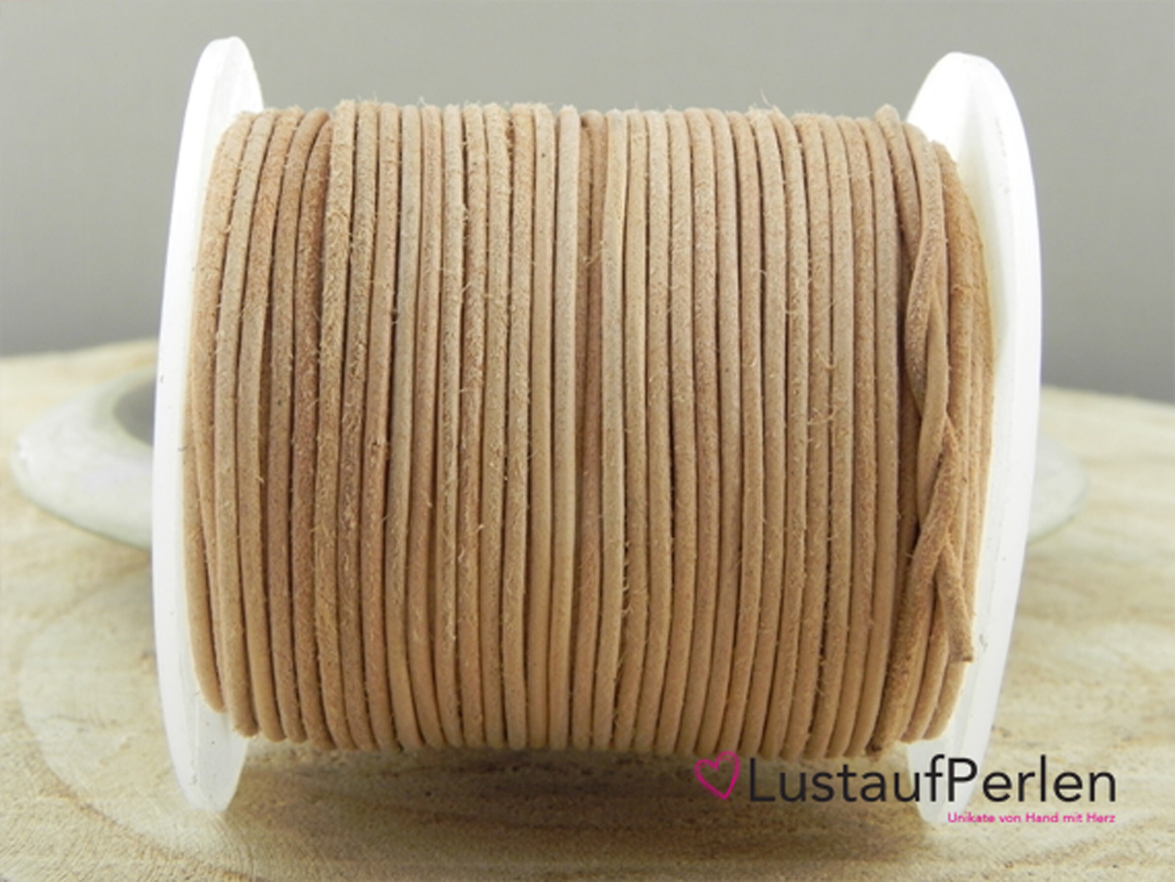 2 m Lederband 15 mm naturfarben Rundriemen Rundleder | Etsy