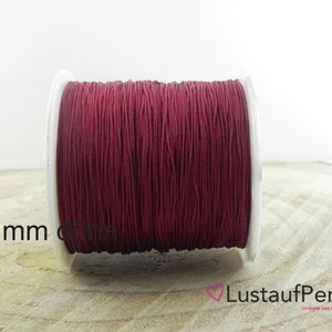 5m 0,22EUR/m Makramee Band 0,5 mm, Farbauswahl pink, rot, gold, Makramee garn, Makramee Kordel, Schmuckband weinrot