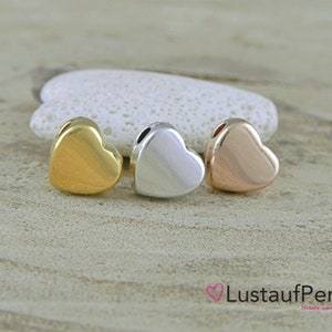 1x metal bead heart 8 mm color selection silver, gold or rose gold connector heart jewelry connector