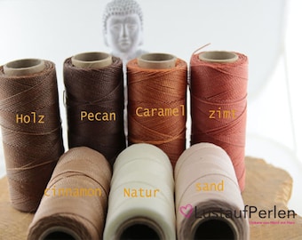 5 m (0,22EUR/m) gewachstes Makramee Garn 1 mm Linhasita©  Farbauswahl Polyester garn gewachst , Makramee Kordel, Schmuckband