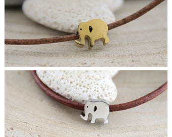 1x Edelstahlperle Elefant 10x7 mm silberfaben oder goldfarben, Mini Verbinder  Elefant,  yoga Verbinder, Verbinder Tiere