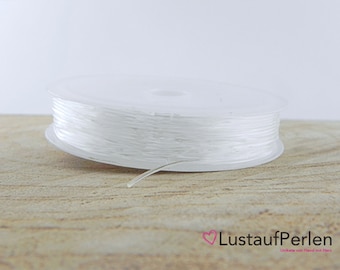 1x roll rubber band 0.8 mm transparent 10 m (0.16EUR/meter)