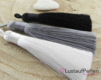 1x tassel made of polyester 78-80 mm color selection black white