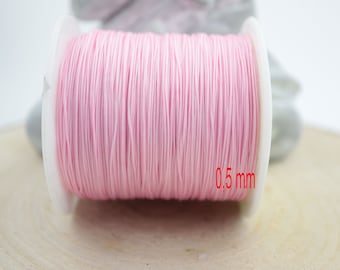 5 m (0.22EUR/meter) macrame ribbon 0.5 mm light pink, macrame yarn, macrame cord, jewelry ribbon