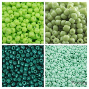 15gr. (80EUR/Kg) Perlen Rocailles 3 mm 8/0 grün, Saatperlen