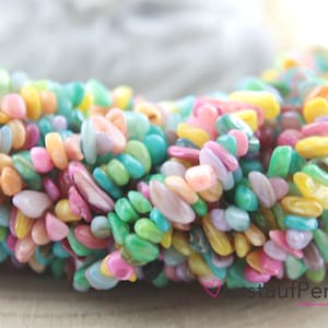 Bunte Muschelperlen Splitter 5~9mmx3~6x1~4 mm Strang 40 cm/80cm, Perlen Mix Schmuck