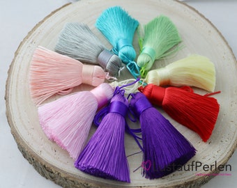 1x tassel made of polyester 50-57 x 12 mm with ribbon color selection tassels pendant tassel