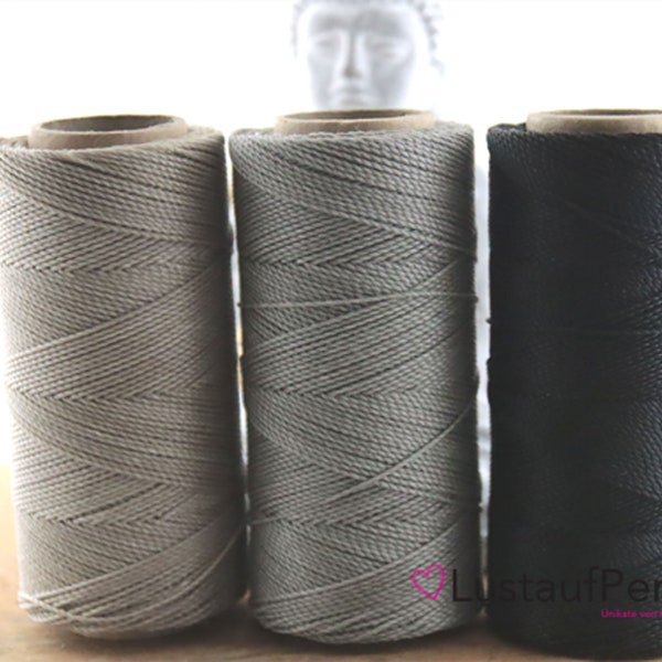 5 m (0,22EUR/m) gewachstes Makramee Garn 1 mm Linhasita©  Farbauswahl Polyester garn gewachst , Makramee Kordel, Schmuckband