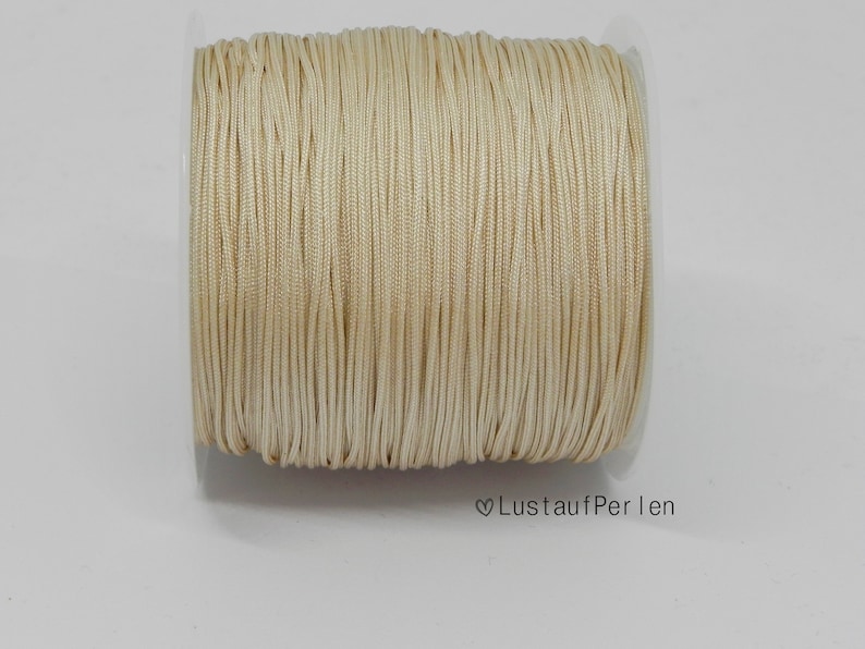 5 m 0.21 EUR/meter macrame ribbon 0.8 mm beige, macrame yarn, decorative ribbon image 1
