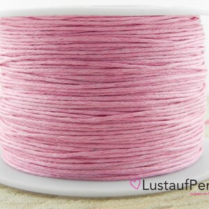 5 m 0,24 EUR/m Baumwollkordel gewachst 1 mm Farbauswahl rosa peach Rosa
