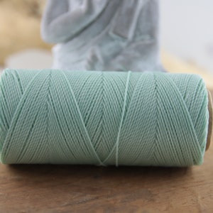 5 m 0.22 EUR/meter waxed macrame yarn 1 mm Linhasita© color selection polyester yarn waxed green tones, macrame cord, decorative ribbon 230 - mint