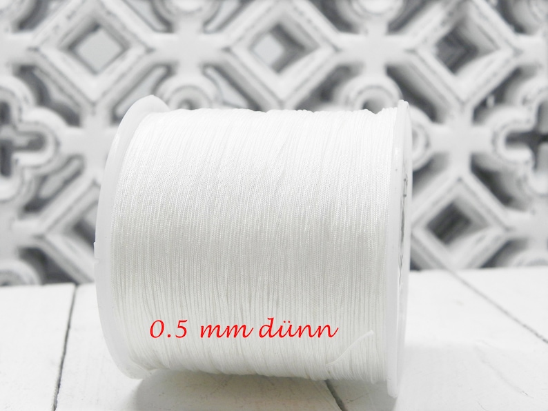 5 m 0,22EUR/m Makramee Band 0,5 mm Farbauswahl Makramee garn, Makramee Kordel, Schmuckband Weiß