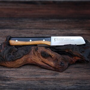 handmade, small kitchen knife stainless ebony