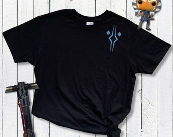 Ahsoka Tano Fulcrum inspired unisex t-shirt embroidery - black/grey