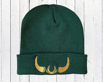 Loki Crown inspired Beanie - black/green