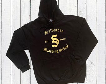 Vampire Diaries inspired Hoodie Salvatore Boarding School - Legacies, Unisex, Golden