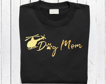 Lustige Sprüche Sweatshirt " Dog mom"  Geschenk Hundemama, Hundebesitzer, bestickt - personalisierbar.