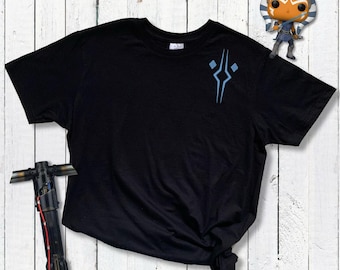 Ahsoka Tano Fulcrum inspired unisex t-shirt embroidery - black/grey