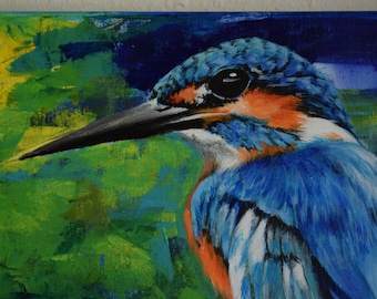 Kingfisher, Martin-Pecheur, Kingfisher - cuadro acrílico, acrílico, acrílico