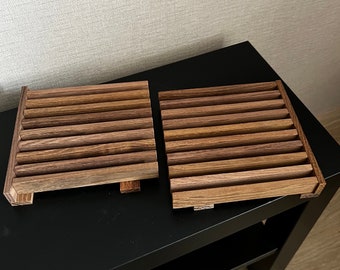 Topfuntersetzer Untersetzer Holz Akazie gedämpft Klötzchen Handmade