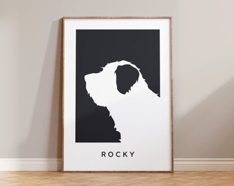 Tibetan Terrier Portrait, Custom Name, Dog Print, Valentines Gift, Gift for Her, Gift for Him