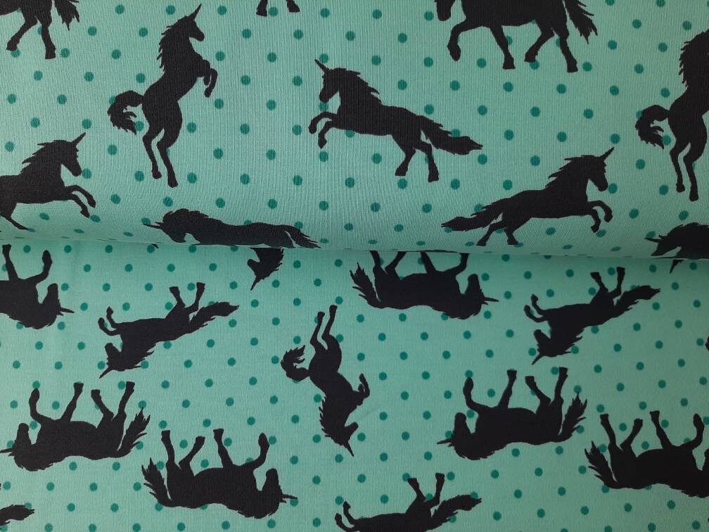 French Terry Luisa Pferde mint