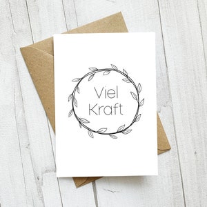Trauerkarte, Viel Kraft, modern, Beileidskarte, Kondolenzkarte, Trauer, Trauerfall, Beileid, Anteilnahme, Klappkarte, schlicht