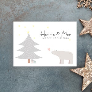 personalisierte Weihnachtskarte, Christmas Card, Karte zu Weihnachten, Grußkarte Weihnachten, individualisierbare Postkarte, Namenskarte
