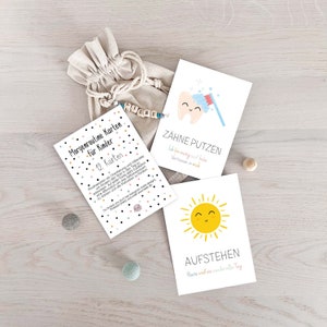 Morgenroutine Karten Kinder A6, Affirmationskarten, Routinekarten
