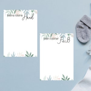 Fußabdruck, Handabdruck, Karte für Babyhandabdruck, Babyfußabdruck, Meilensteinkarten Baby, Babymeilensteinkarten, Babyparty
