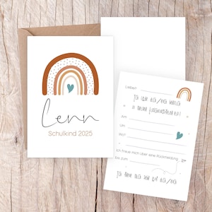 Karte Einschulungsfest, Postkarte Schulstart, Karte Schulanfang, Postkarte, Einschulungskarte, Karte zur Einschulungsparty