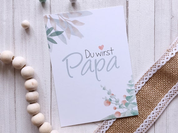 Du Wirst Papa Schwangerschaft Verkunden Verkundungskarte Etsy