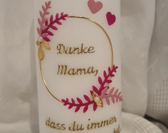 Candle Mother's Day Father's Day Mother's Day candle saying gift for Father's Day personalized color individual gold pink