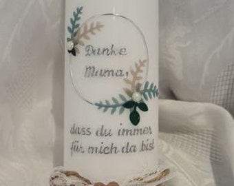 Candle Mother's Day Father's Day Mother's Day candle saying gift for Father's Day personalized color individual green, taupe, emerald green