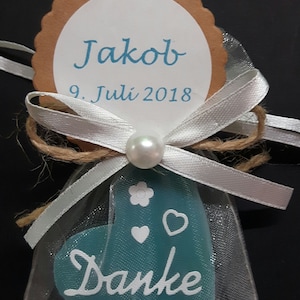 Guest gift sheep&#39;s milk soap baptism communion confirmation wedding confirmation turquoise white colorful place card soap fairy soap heart giveaway